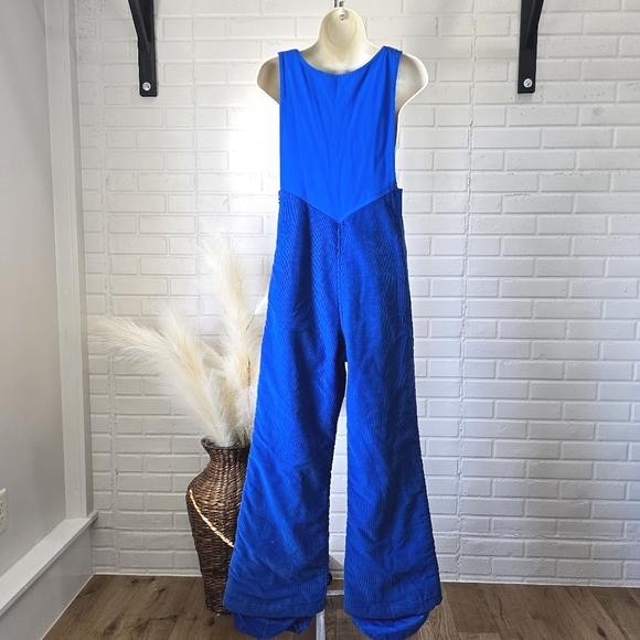 Vintage 70s 80s Levi's USA Blue Corduroy Bib Ski Suit size Medium - Picture 10 of 16